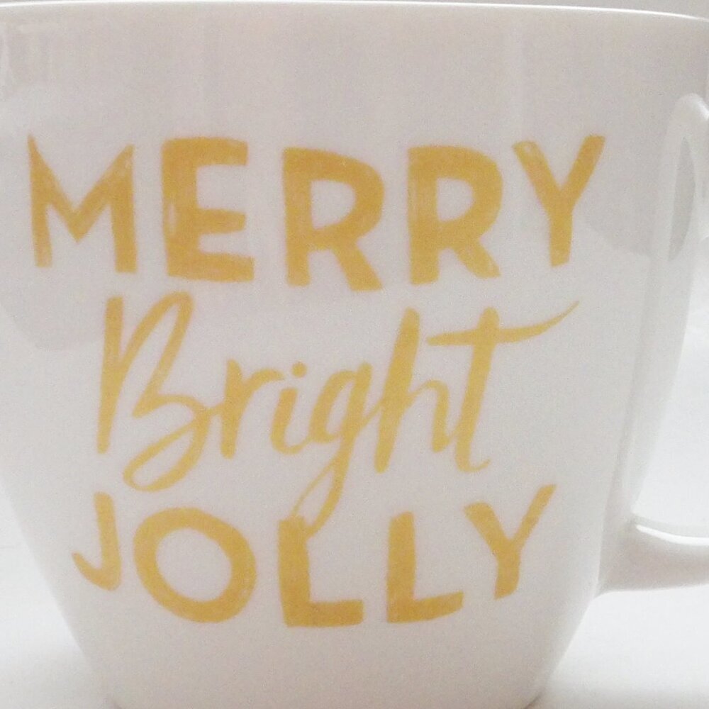 Starbucks 2016 Christmas Coffee Mug MERRY BRIGHT JOLLY Large 20 Oz. Size - Picture 3 of 7